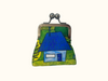 kisslock coin purse printed with a hand-painted cottage