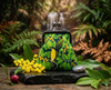 coin purse with print of two fig birds in a fig tree