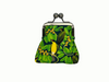 coin purse with print of two fig birds in a fig tree