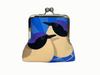 large kisslock coin purse featuring two stylised purple-crowned fairywrens