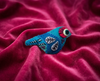 Blue finch felt brooch