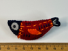 Felt fish brooch in red and blue