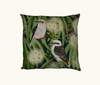 cushion featuring kookaburra in a river red gum in flower on a dark green background