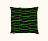 cushion with bright green saltwater crocodiles against a black background
