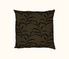 Brown cushion cover with a simple black leaf design
