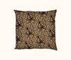 beige and brown cushion with green highlights -  featuring a repeat pattern of Minoan-inspired octopi and fish