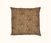 beige and tan cushion featuring a repeat pattern of Minoan-inspired octopi and fish