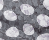 Mottled white irregularly shaped spots on a mottled grey background