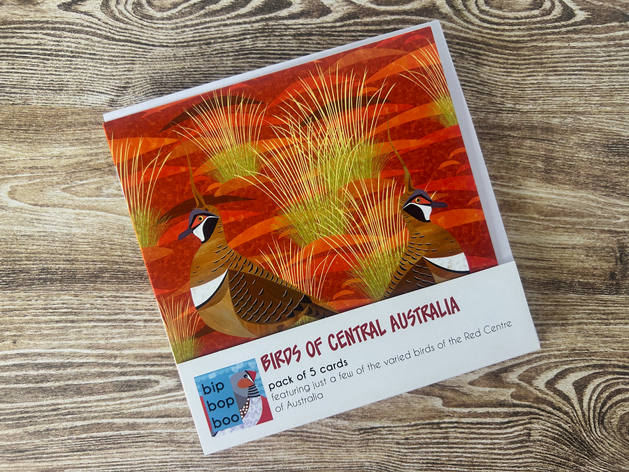 Pack of five cards featuring birds of Central Australia.