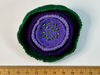 Layered flower felt brooch in purple and green