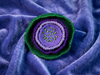 Layered flower felt brooch in purple and green