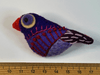 Purple finch felt brooch with orange beak
