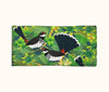 Canvas glasses slip case featuring stylised Arafura fantails in Sonneratia alba (mangrove) tree