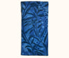 Canvas glasses slip case featuring a leafy pattern of deep sea kelp with bubbles in blue