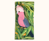 Canvas glasses slip case featuring a galah perched among gum leaves
