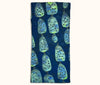 Canvas glasses case featuring a semi abstract design based on bubbleweed in blues and greens