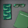 canvas glasses slip case featuring a saltwater crocodile pattern