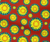 'chatterburst' fabric coordinate used as lining in the 'chatter' purse featuring red-tailed black cockatoos