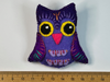purple owl felt brooch