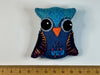 Blue owl felt brooch