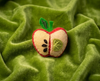 Pink lady apple felt brooch 