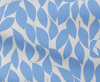 blue leaf shapes on a white background