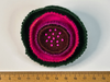 Layered felt flower brooch in pinks and deep green
